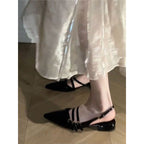 Damen Slingback Ballerinas mit metallic glänzender Oberfläche und dekorativen Riemchen R&B