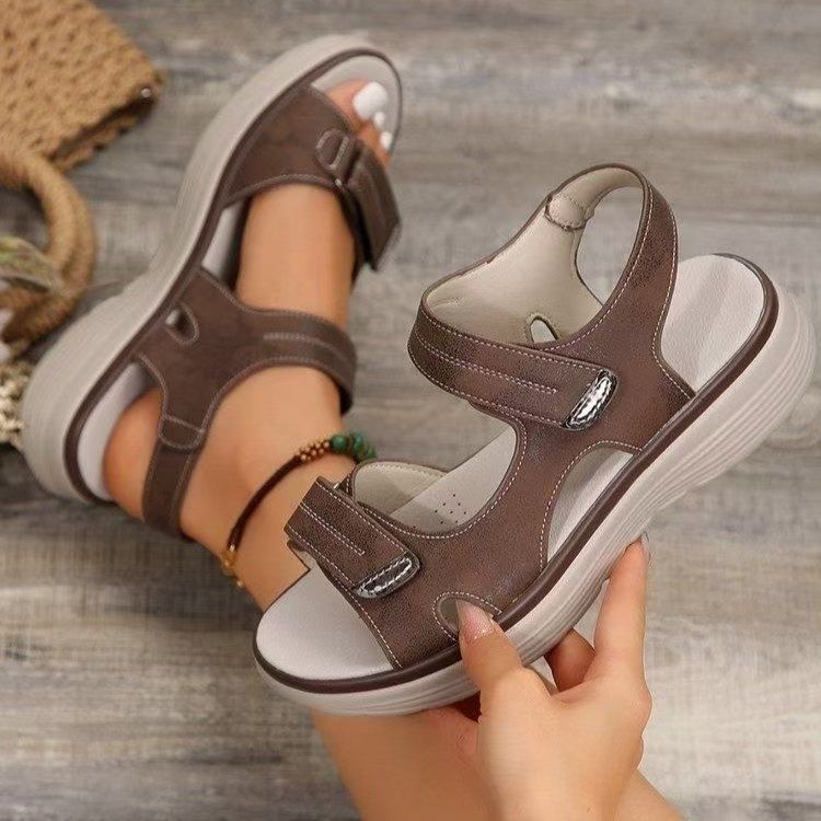 Damen Komfortable Riemensandalen mit verstellbarem Klettverschluss und ergonomischer Sohle R&B