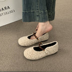 Damen Filz-Ballerinas mit modischer Riemchen-Applikation R&B