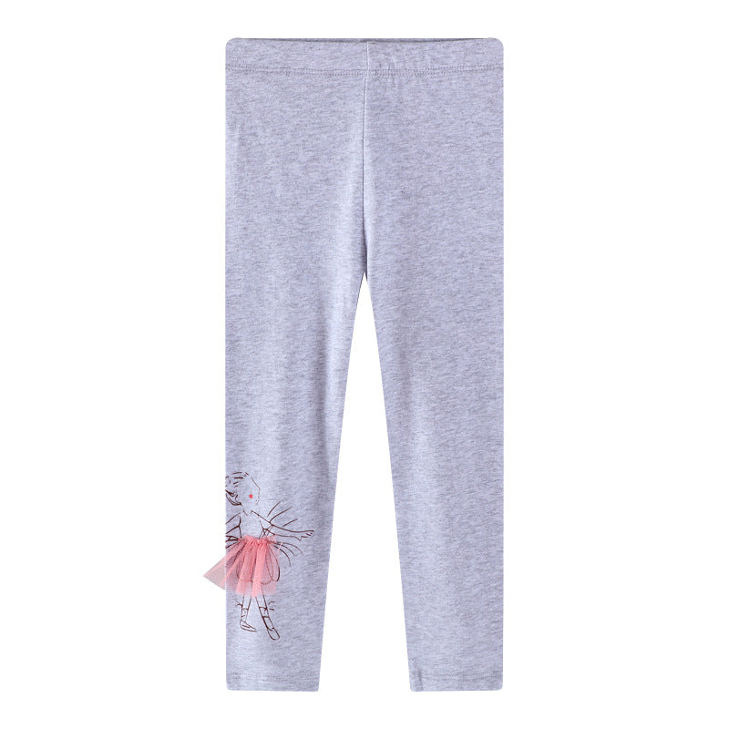 Mädchen Leggings mit niedlicher Ballett-Tüllapplikation R&B
