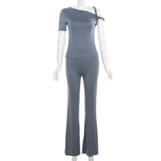 Damen Figurbetontes Jumpsuit mit asymmetrischem Schnitt und eleganter Schulterbetonung R&B
