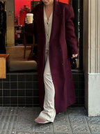 Damen eleganter Wool Coat mit doppelter Knopfleiste R&B