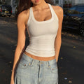 Damen Sportliches Ripp-Top mit breiten Trägern