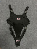Damen Wickelbody mit einzigartigem Design und verstellbaren Riemen R&B