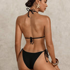 Damen Triangel-Bikini mit floralem Motiv und hohem Beinausschnitt R&B
