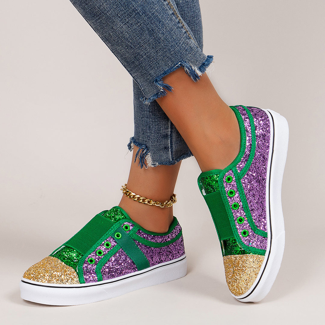 Damen Glitzernde Sneakers mit elastischem Einschlupf R&B