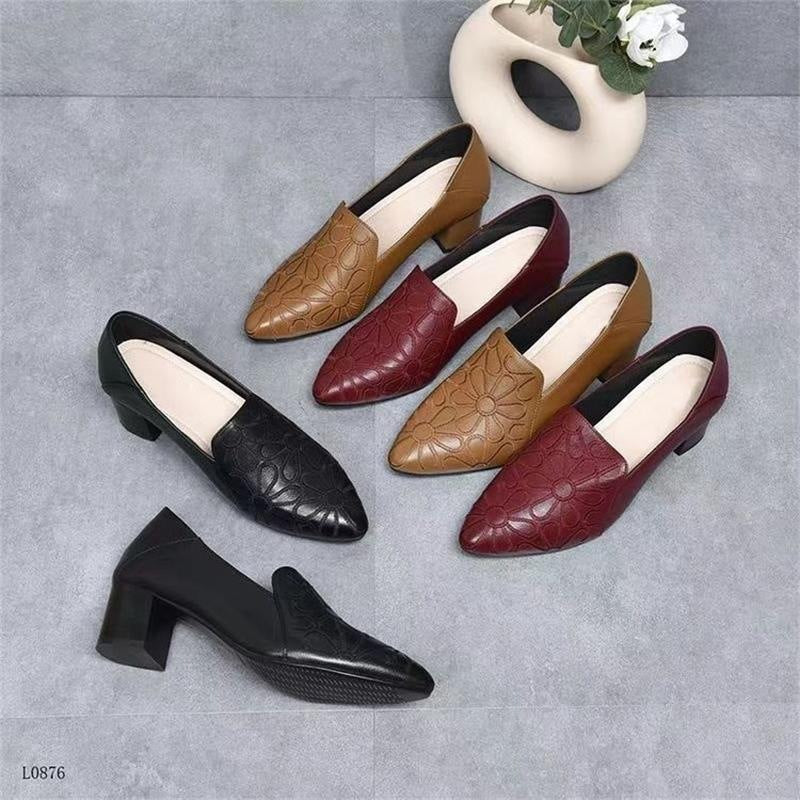 Damen Elegante und modische Slingback-Pumps mit Blumendesign und Blockabsatz R&B