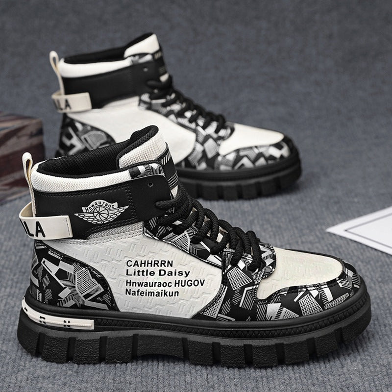 Damen Hochwertige Sneaker mit geometrischem Muster und strapazierfähiger Sohle R&B