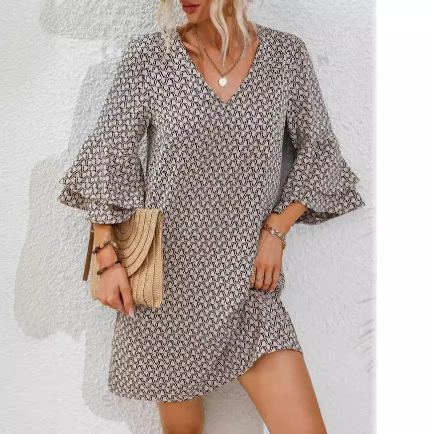 Damen Strandkleid mit voluminösen Ärmeln R&B