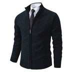 Herren Strickjacke mit modernem Zipper und kreativem Muster