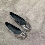 Damen Ballerinas mit eleganter Metallic-Oberfläche und formschöner Silhouette