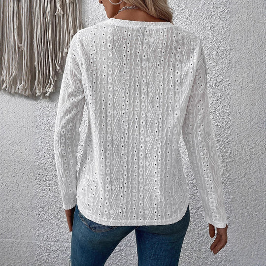 Damen Elegante und luftige Bluse mit Stickerei R&B