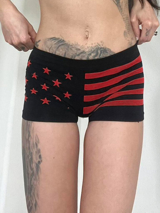 Damen Komfortable Boxershorts mit patriotischem Design R&B