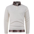 Herren Pullover mit integriertem Hemdkragen und Knopfdetails R&B