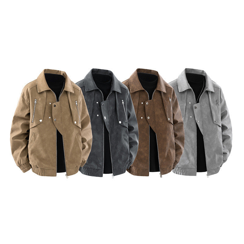Herren modische Jacke mit multifunktionalen Reißverschlusstaschen und elastischen Bündchen R&B