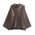 R&B | Mantel - Oversized Fit - Gestrickte Textur - Asymmetrischer Schalkragen - Mittellang