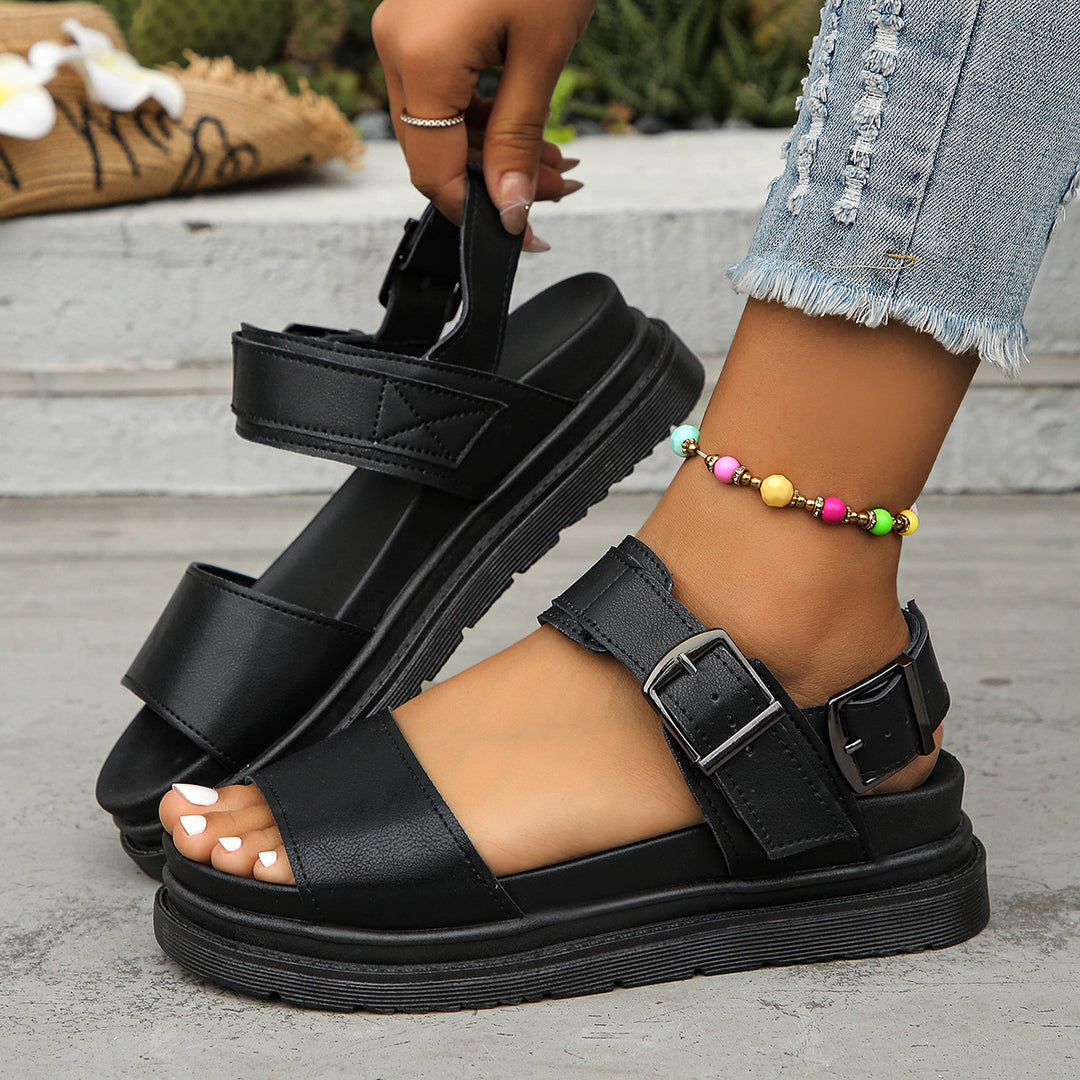 Damen Trendige Komfort-Sandalen mit verstellbarem Riemen und rutschfester Sohle R&B