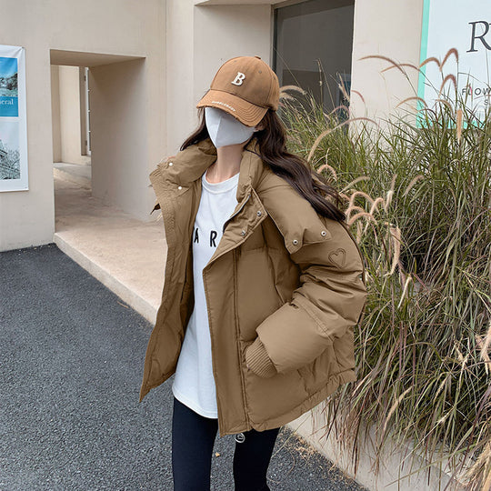 Damen Wattierte Winterjacke mit großzügigem Schnitt und hohem Kragen R&B