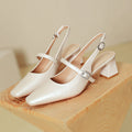 Damen Slingback-Pumps mit elegantem Blockabsatz und verziertem Riemen