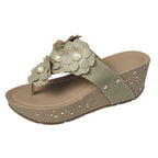 Damen Wedge-Sandaletten mit floralen Verzierungen und bequemer Absatztechnologie R&B