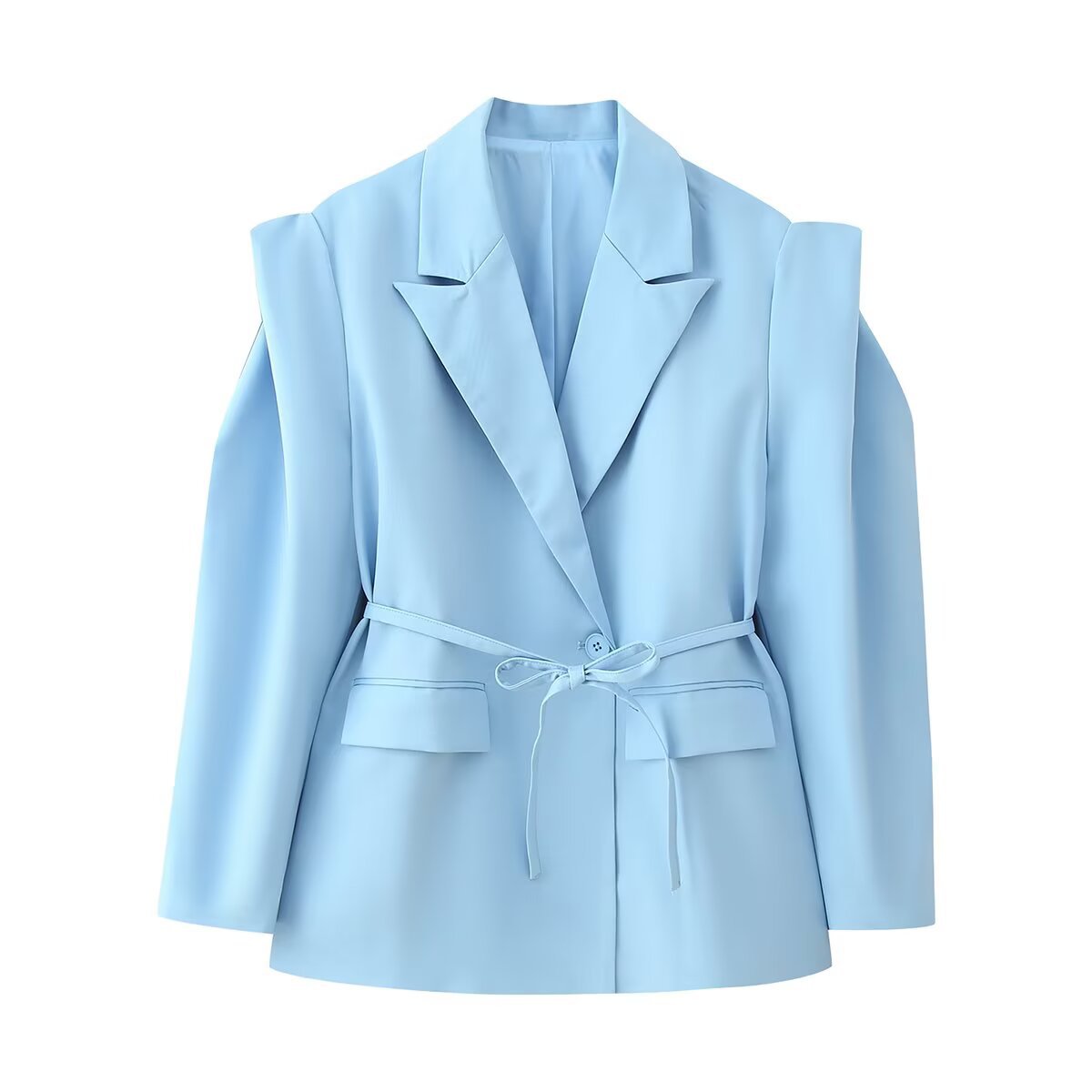 Damen eleganter Oversized-Blazer mit Gürteldetail R&B