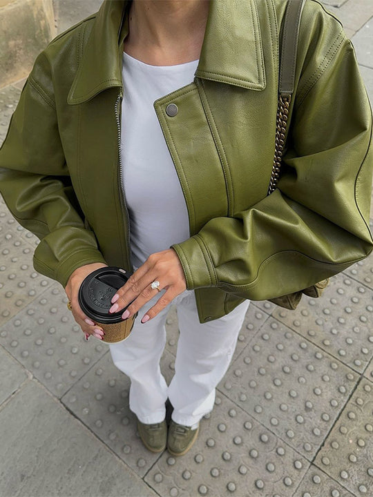 Damen Lässige Übergangsjacke mit voluminösen Ärmeln R&B
