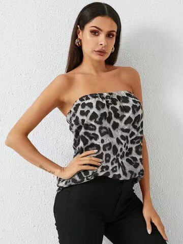 Damen Strapless Stufenmuster Oberteil R&B