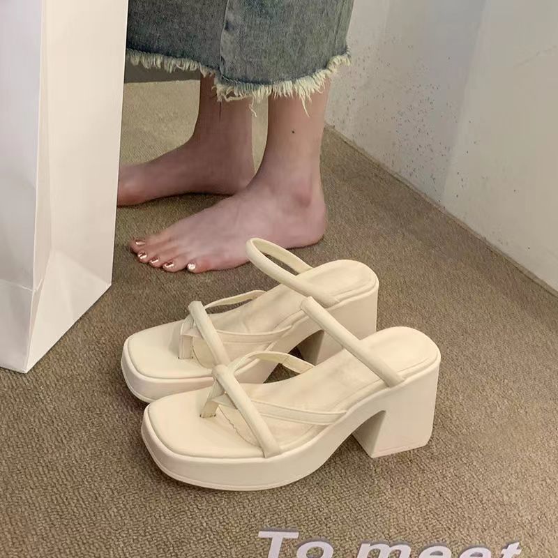 Damen Plateau Sandalen mit modischem Kreuz-Riemen und stabilen Blockabsätzen R&B