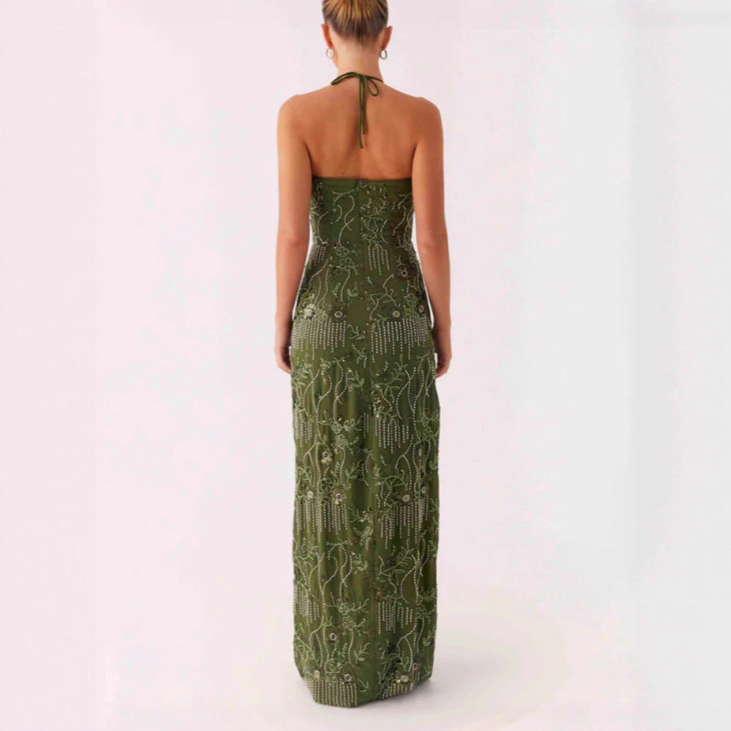 Damen Glamouröses Maxikleid mit floralem Muster und Cut-Out-Details R&B