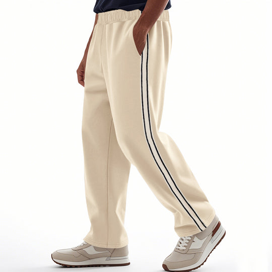 Herren nan weite Relax-Trackhose im Retro-Stil mit doppelter Seitenpaspel und elastischem Komfortbund R&B