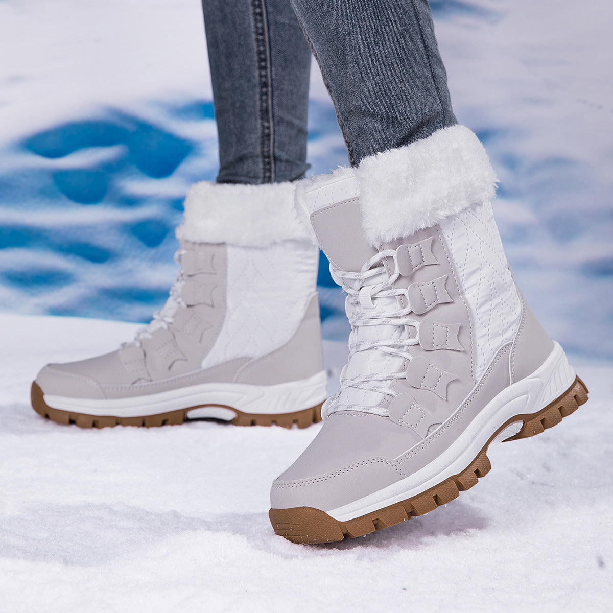 Damen Isolierte Winterstiefel mit rutschfester Sohle und weichem Innenfutter R&B