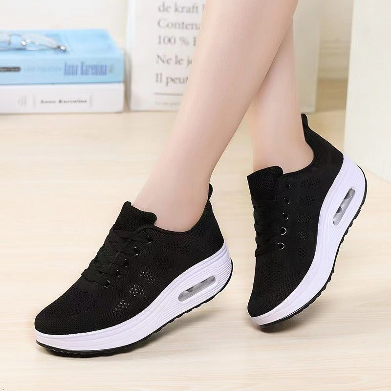 Damen Sportliche Sneakers mit Luftpolstersohle und atmungsaktiver Obermaterialstruktur R&B