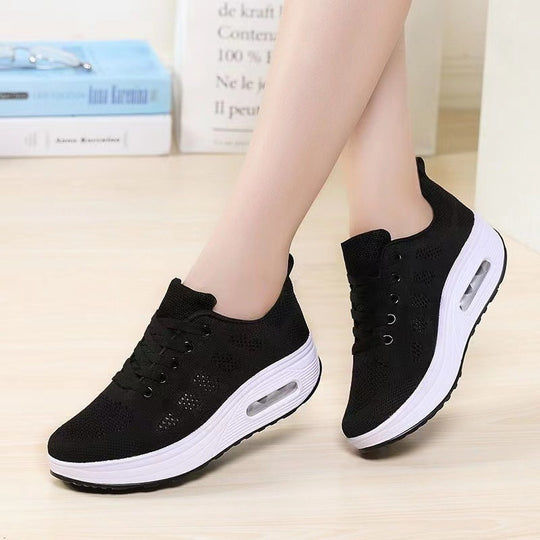 Damen Sportliche Sneakers mit Luftpolstersohle und atmungsaktiver Obermaterialstruktur R&B