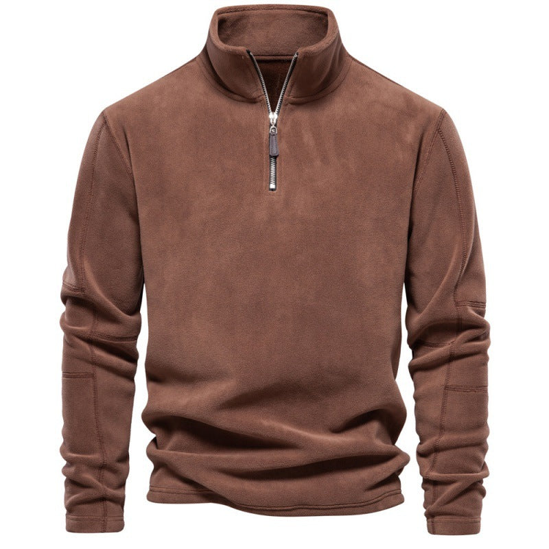 Herren Mikrofleece Pullover mit halbem Reißverschluss