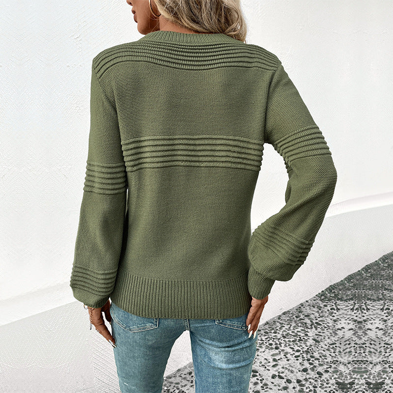 Damen strukturiertes Strickoberteil mit auffälliger Textur R&B