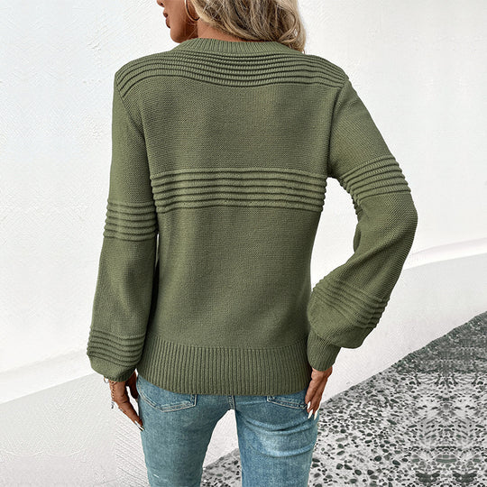 Damen strukturiertes Strickoberteil mit auffälliger Textur R&B