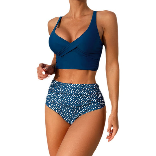 Damen Hochgeschlossener Bikini mit eleganter Raffung R&B