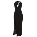 Damen Elegantes Wickelkleid mit tiefem V-Ausschnitt und figurbetonter Silhouette R&B