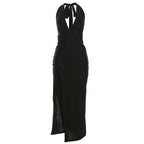Damen Elegantes Wickelkleid mit tiefem V-Ausschnitt und figurbetonter Silhouette R&B