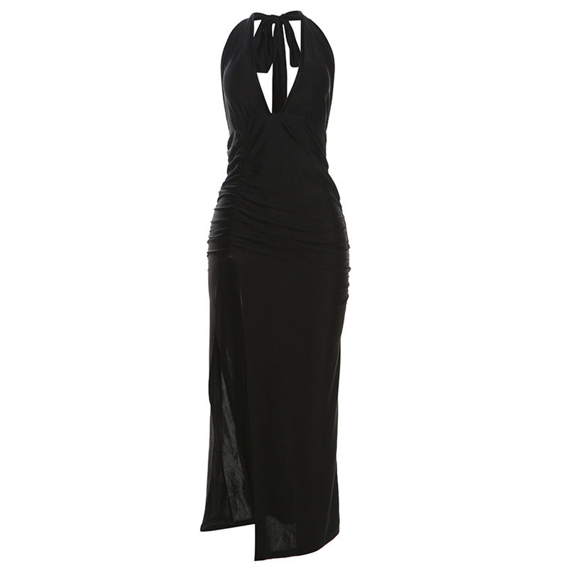 Damen Elegantes Wickelkleid mit tiefem V-Ausschnitt und figurbetonter Silhouette R&B