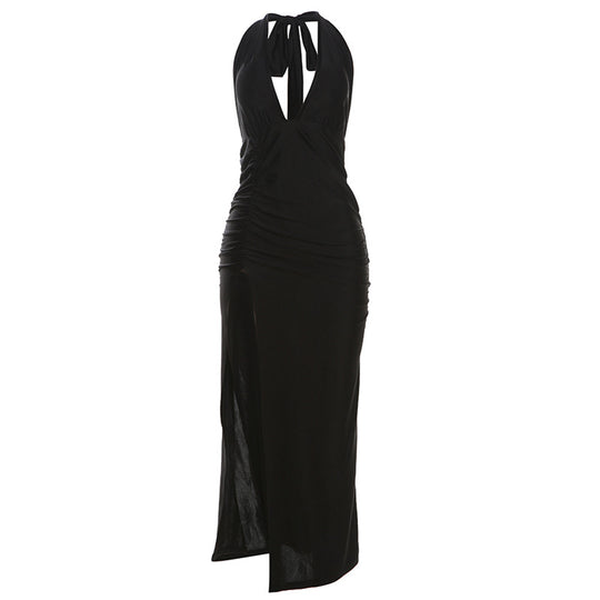 Damen Elegantes Wickelkleid mit tiefem V-Ausschnitt und figurbetonter Silhouette R&B