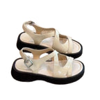 Damen Plateau-Sandalen mit modischem Schnallenverschluss und komfortabler Dämpfung R&B