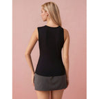 Damen Sportliches Tank-Top mit gefaltetem Ausschnitt und asymmetrischem Schnitt R&B