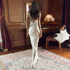 Damen verführerisches Satin-Nachtkleid mit feiner Spitze und verstellbaren Spaghetti-Trägern R&B