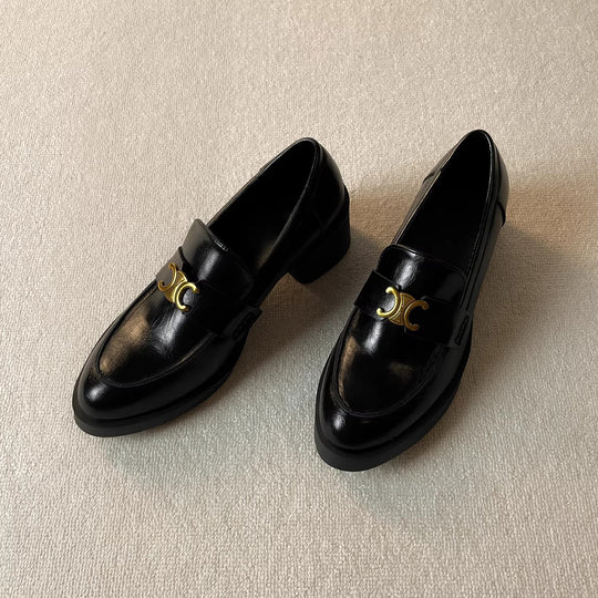 Damen Elegante Mokassins mit dekorativem Schnallenverschluss und hochwertigem Glanzleather R&B
