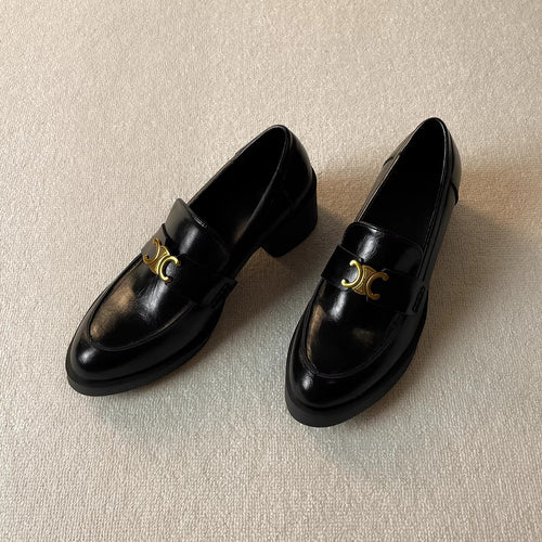 Damen Elegante Mokassins mit dekorativem Schnallenverschluss und hochwertigem Glanzleather R&B