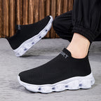 Damen Bequeme Strick-Sneaker mit elastischem Bund R&B