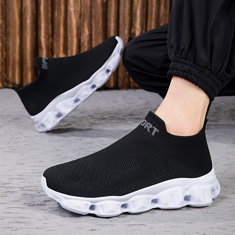 Damen Bequeme Strick-Sneaker mit elastischem Bund R&B