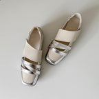 Damen Modische Ballerina-Schuhe mit dekorativen Metallic-Details R&B