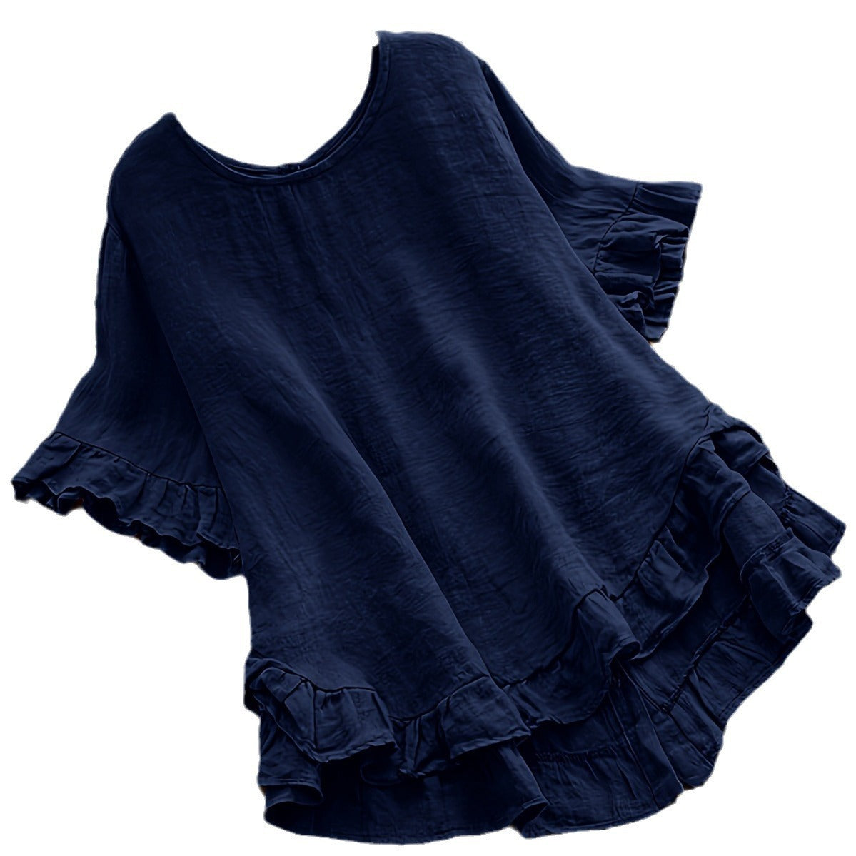 Damen lässiges Oberteil mit Rüschendetails und weit geschnittenem Design R&B